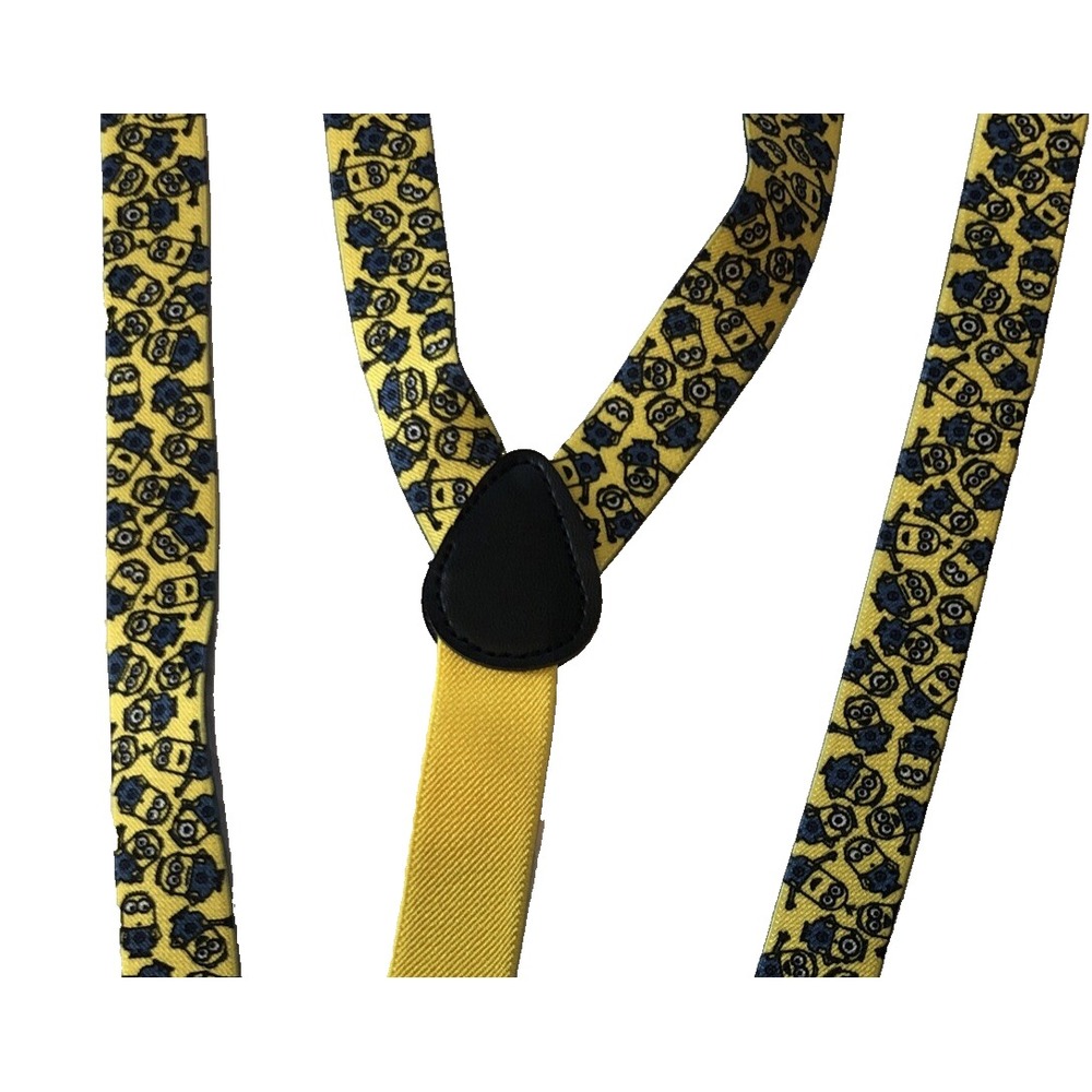 Minion Suspenders Yellow Minions Costume And/Or Everyday Elastic Clip Ends